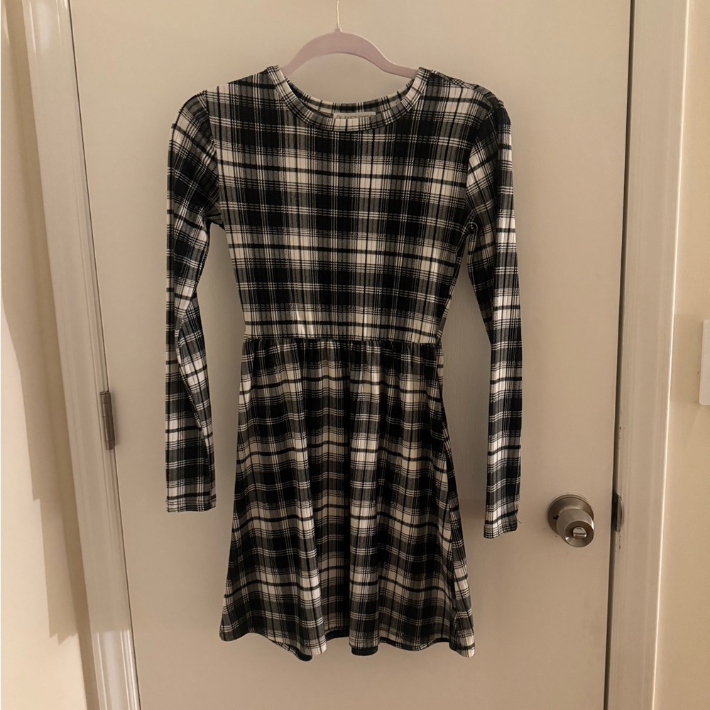 Plaid Long Sleeve Dress